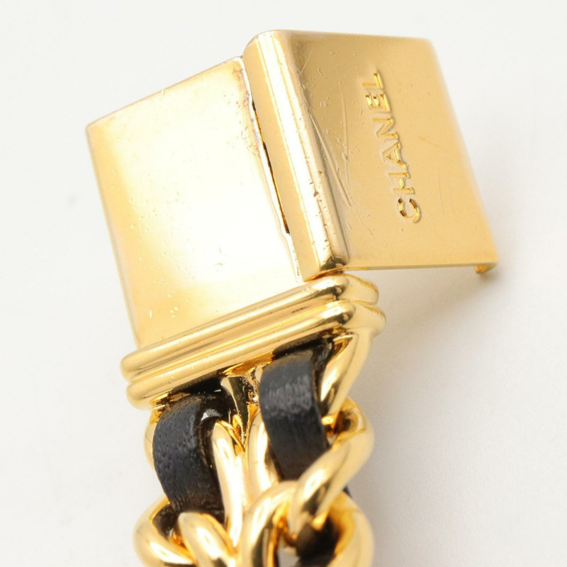 香奈兒 (Chanel) CHANEL Première XL 女士腕錶，鍍金 (GP) 錶殼，皮革錶帶，黑色，H0001-15