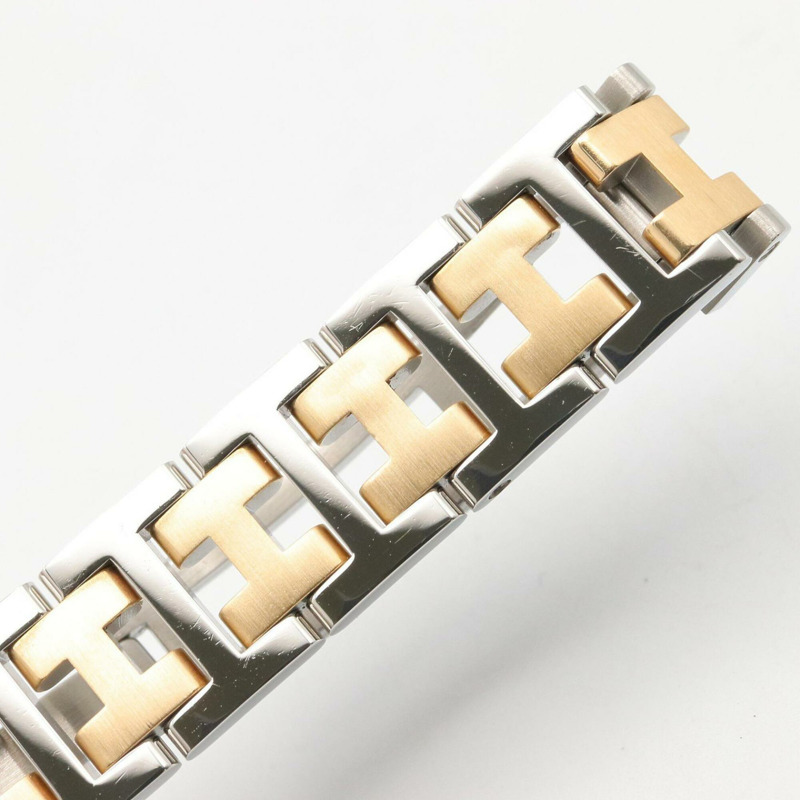 愛馬仕 Clipper 系列腕錶，鍍金不鏽鋼材質，女士款，象牙色，CL4.220-11