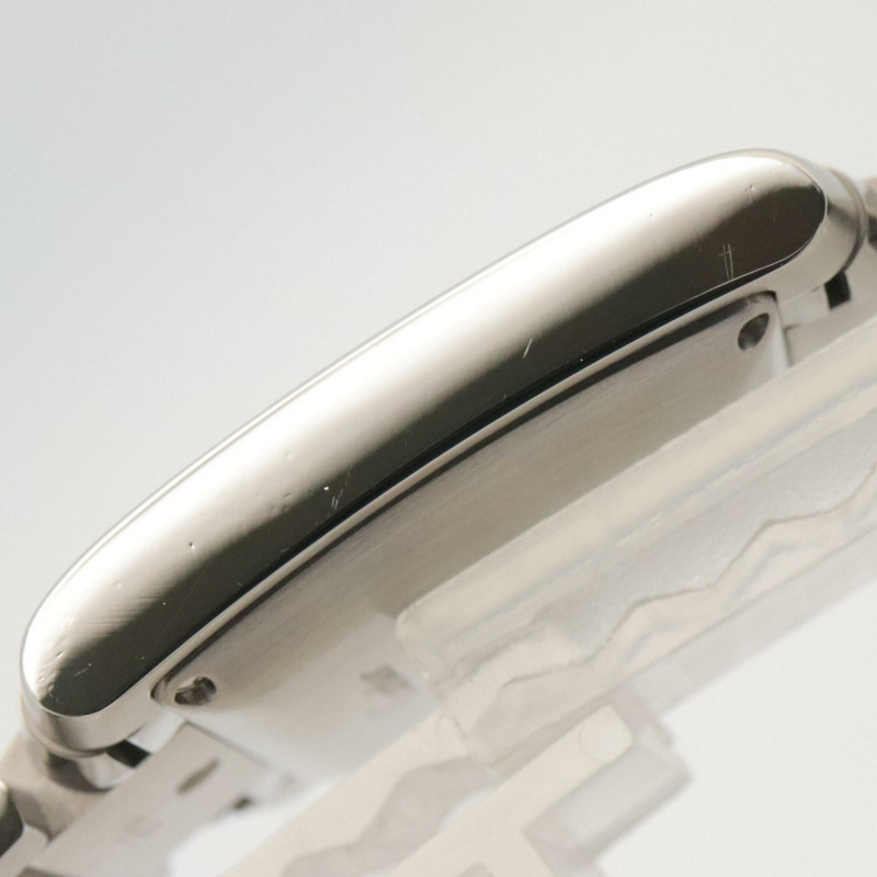 卡地亞 Tank Française LM 男士腕錶，不鏽鋼材質，銀色錶盤，型號 W51002Q3-12