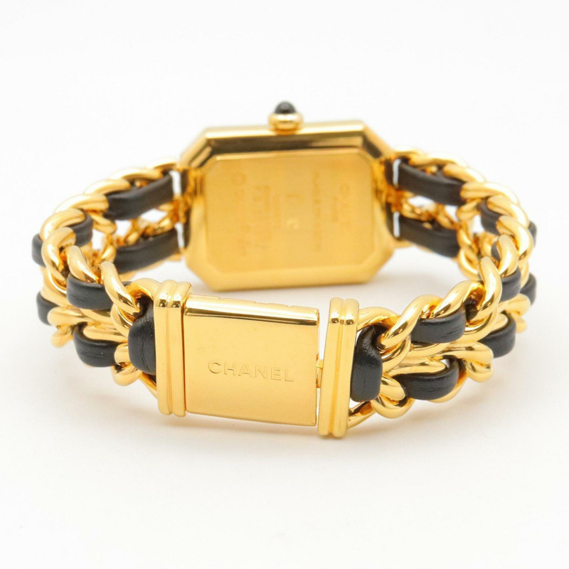 香奈兒 (Chanel) CHANEL Première S 女士腕錶，鍍金 (GP)，皮革錶帶，黑色，H0001-3