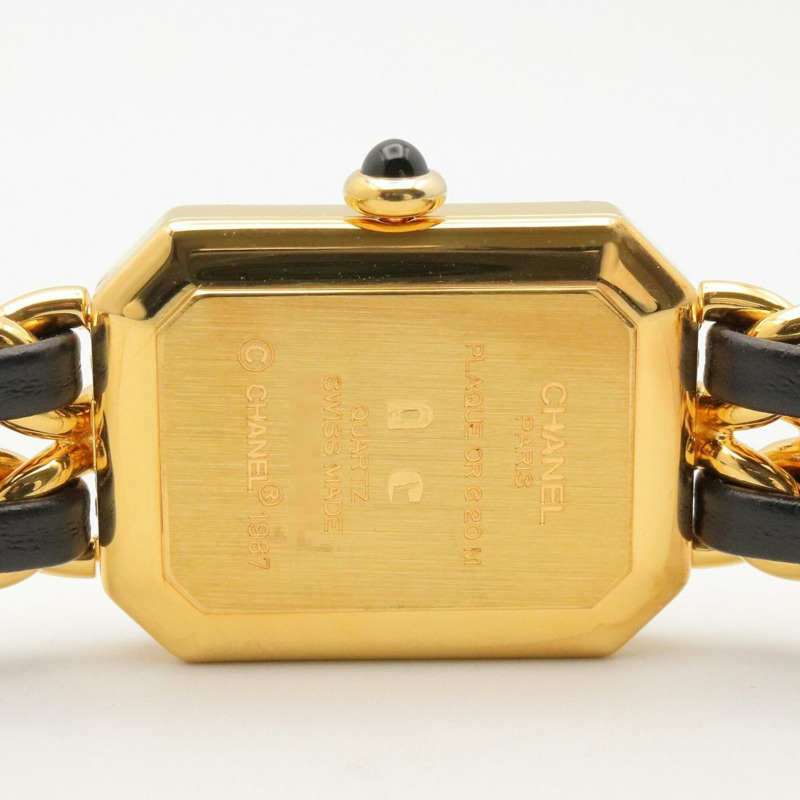 香奈兒 (Chanel) CHANEL Première S 女士腕錶，鍍金 (GP)，皮革錶帶，黑色，H0001-4