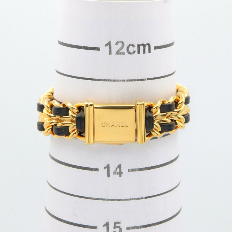 香奈兒 (Chanel) CHANEL Première S 女士腕錶，鍍金 (GP)，皮革錶帶，黑色，H0001-6