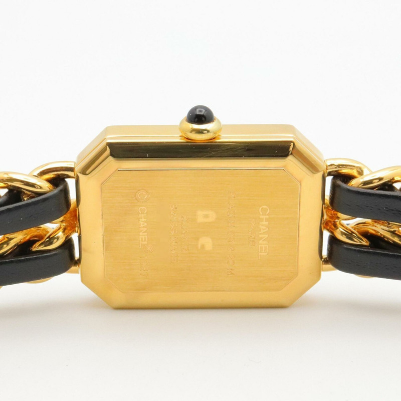 香奈兒 (Chanel) CHANEL Première M 女士腕錶，鍍金 (GP)，皮革錶帶，黑色，H0001-4