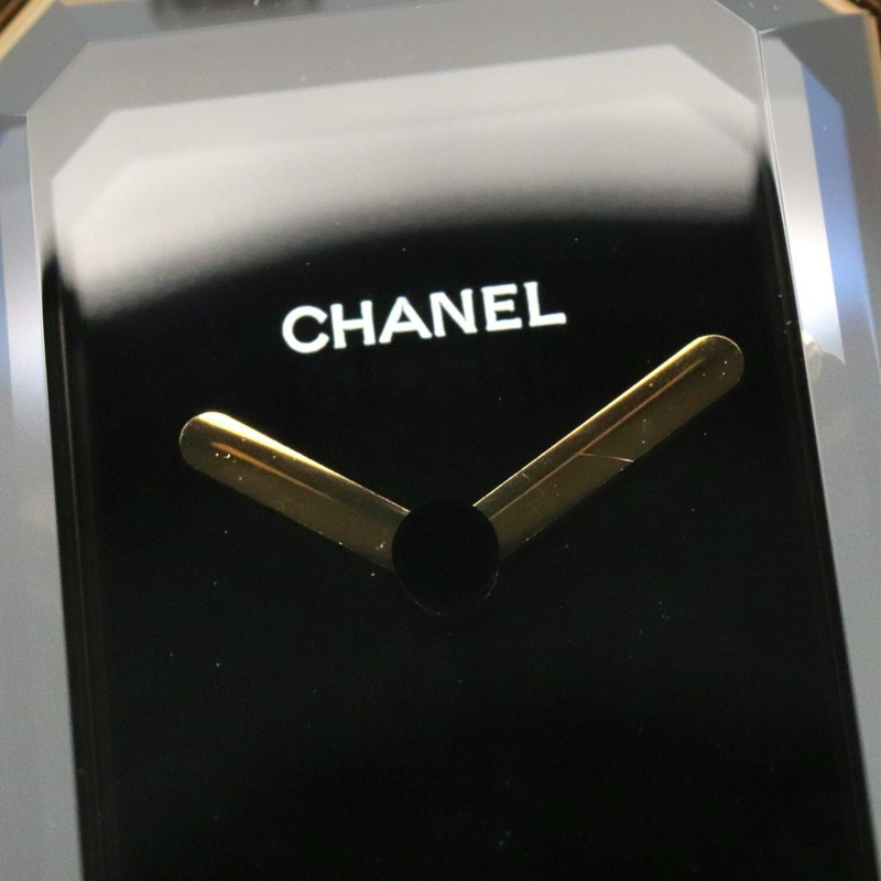 香奈兒 (Chanel) CHANEL Première M 女士腕錶，鍍金 (GP)，皮革錶帶，黑色，H0001-7