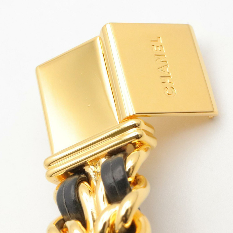 香奈兒 (Chanel) CHANEL Première M 女士腕錶，鍍金 (GP)，皮革錶帶，黑色，H0001-9