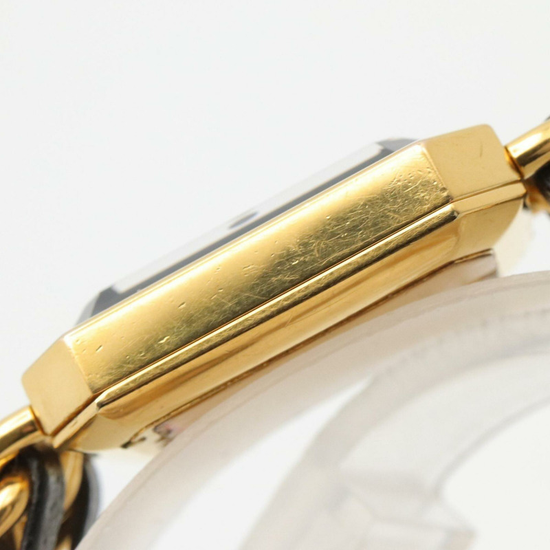 香奈兒 (Chanel) CHANEL Première M 女士腕錶，鍍金 (GP)，皮革錶帶，黑色，H0001-10