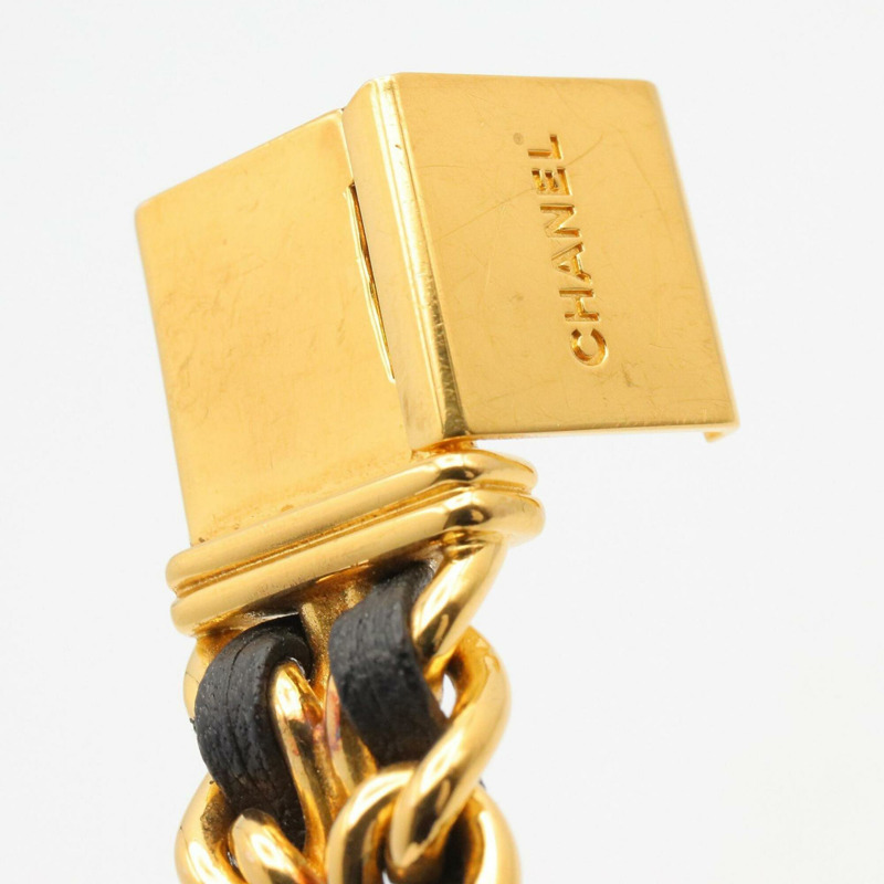 香奈兒 (Chanel) CHANEL Première M 女士腕錶，鍍金 (GP)，皮革錶帶，黑色，H0001-11