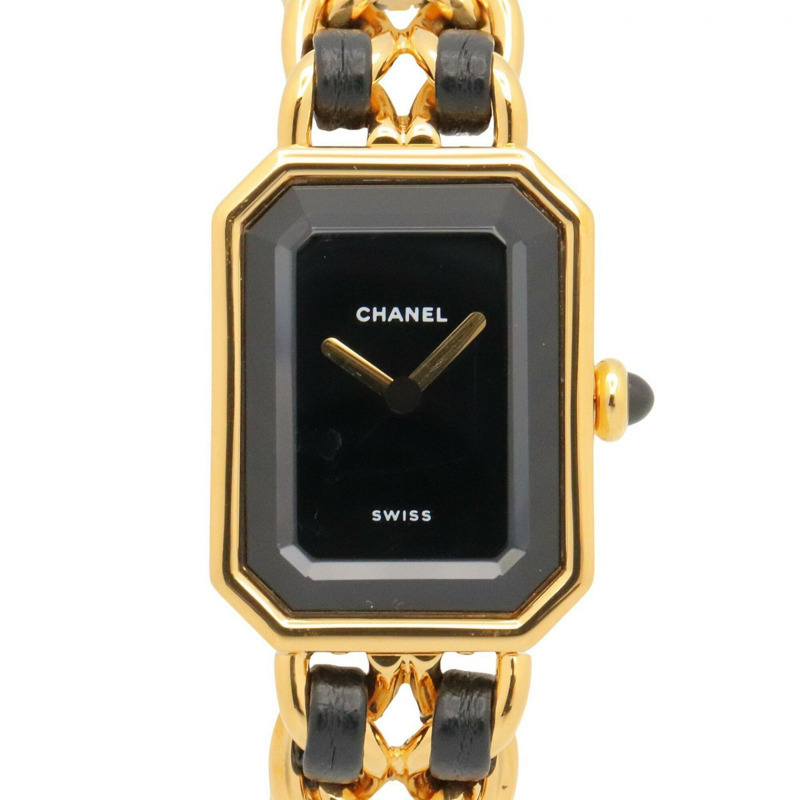 香奈兒 (Chanel) CHANEL Première S 女士腕錶，鍍金 (GP)，皮革錶帶，黑色，H0001-0