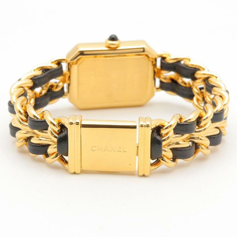 香奈兒 (Chanel) CHANEL Première S 女士腕錶，鍍金 (GP)，皮革錶帶，黑色，H0001-4