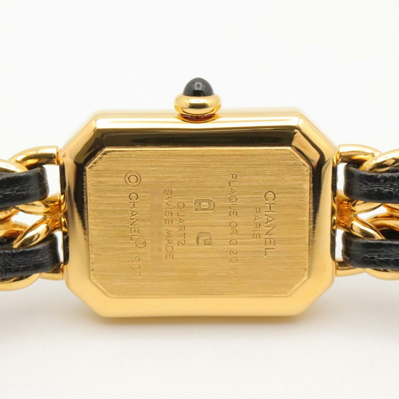 香奈兒 (Chanel) CHANEL Première S 女士腕錶，鍍金 (GP)，皮革錶帶，黑色，H0001-5