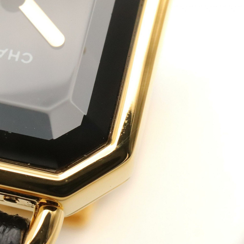 香奈兒 (Chanel) CHANEL Première S 女士腕錶，鍍金 (GP)，皮革錶帶，黑色，H0001-8