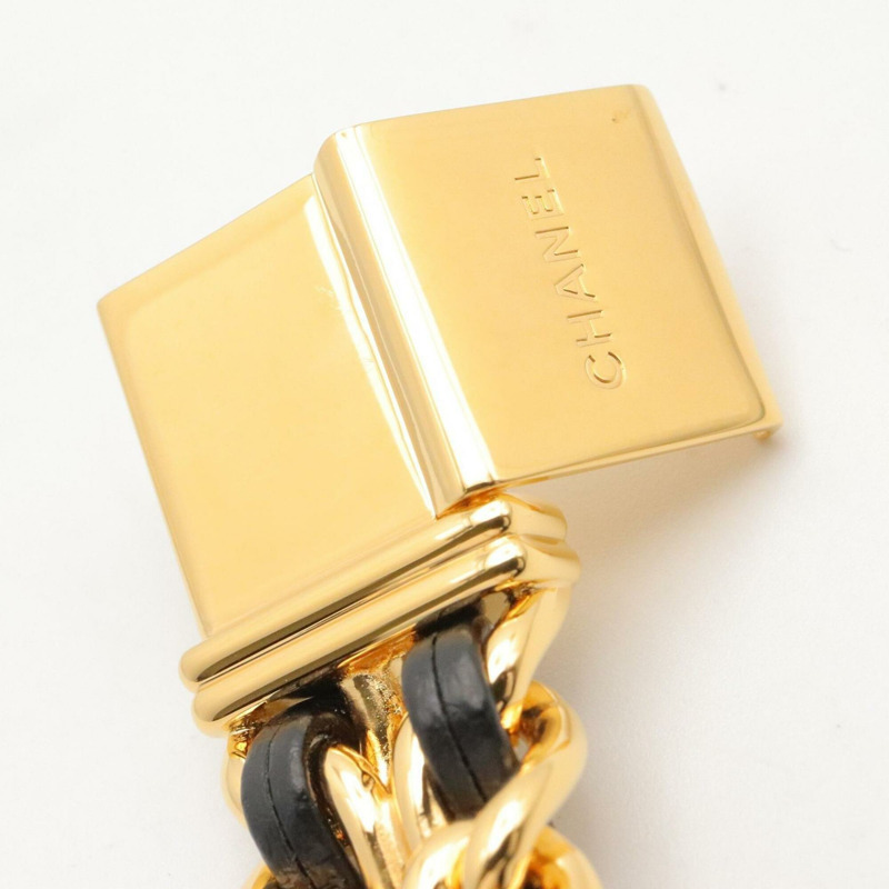 香奈兒 (Chanel) CHANEL Première S 女士腕錶，鍍金 (GP)，皮革錶帶，黑色，H0001-10