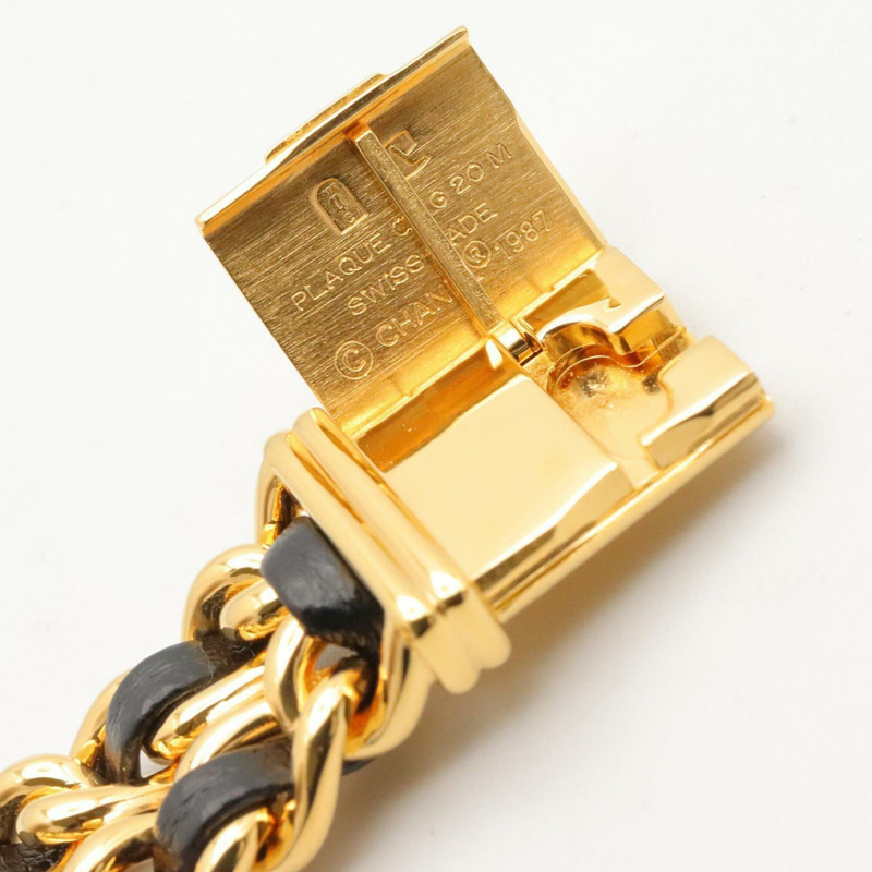 香奈兒 (Chanel) CHANEL Première S 女士腕錶，鍍金 (GP)，皮革錶帶，黑色，H0001-11
