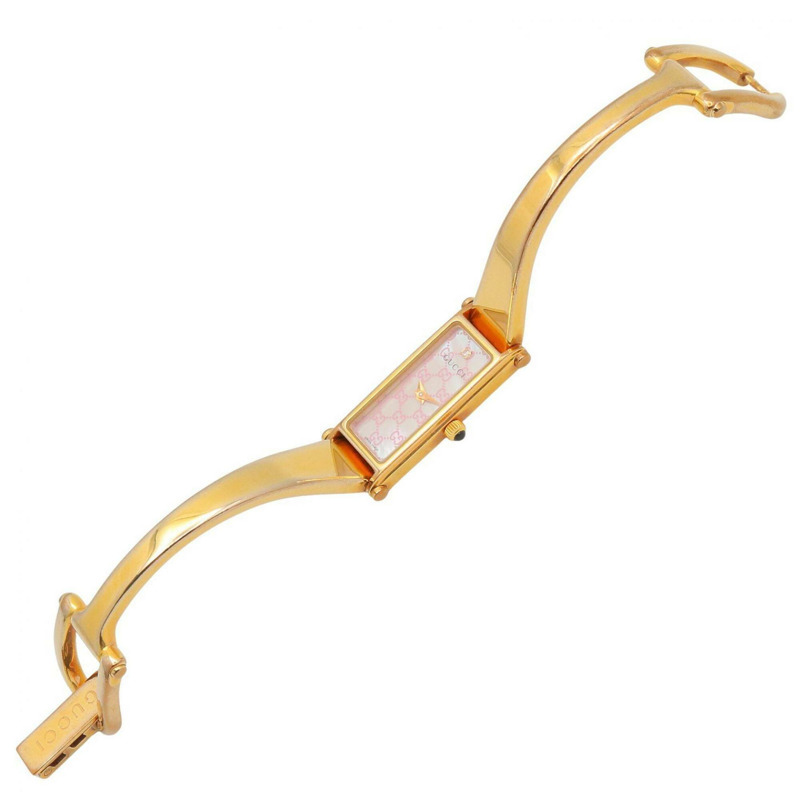 Gucci 手鐲腕錶，粉紅色貝殼，鍍金，女士，粉紅色，1500L-3