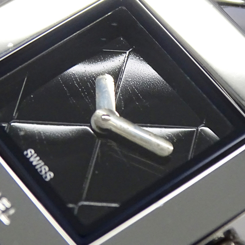 香奈兒女士手錶，品牌名稱，Matelassé，石英，不銹鋼（SS），H0009，銀色，黑色，方形，拋光。-12