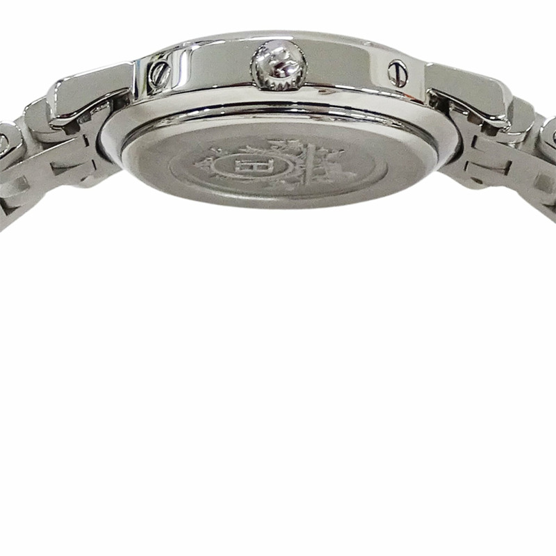 愛馬仕 HERMES 女士腕錶，Clipper Date，石英，不鏽鋼 (SS)，CL4.210，銀色/黑色，拋光。-2