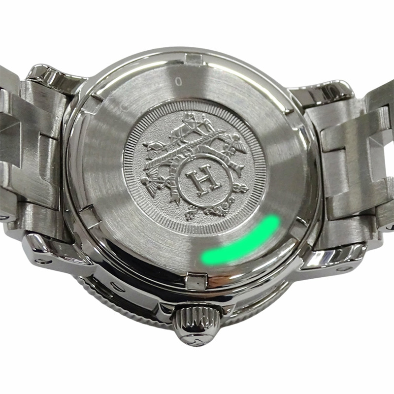 愛馬仕 (HERMES) 女士腕錶，品牌：Clipper Diver Date，石英，不鏽鋼 (SS)，CL5.210，銀色/藍色，拋光。-6