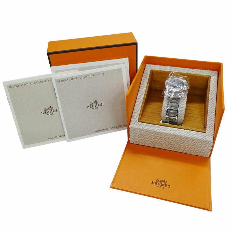 愛馬仕 (HERMES) 女士腕錶，品牌：Clipper Diver Date，石英，不鏽鋼 (SS)，CL5.210，銀色/藍色，拋光。-7