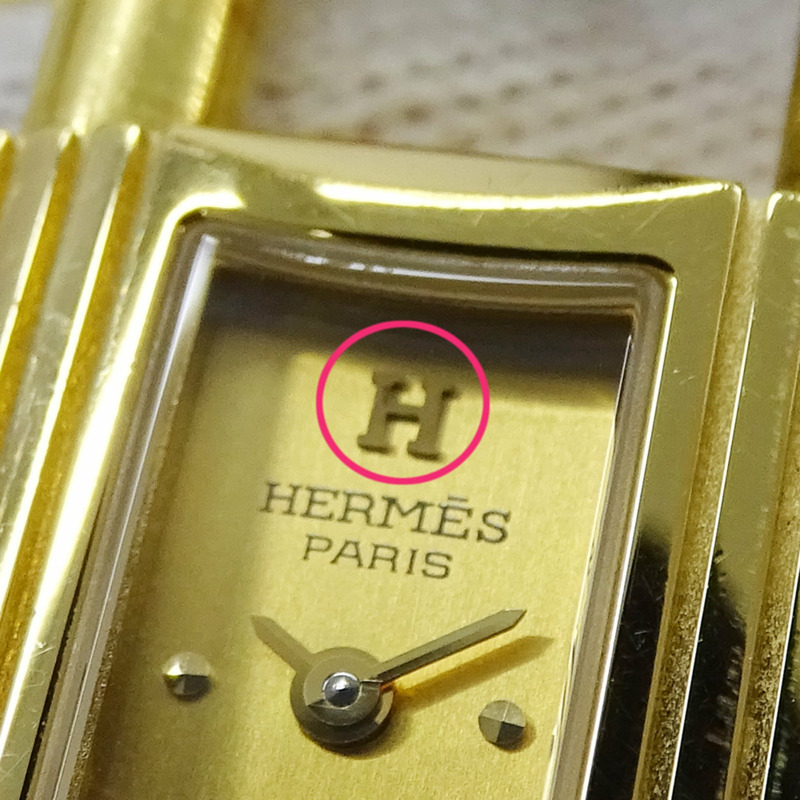 愛馬仕 (Hermes) 女士腕錶，凱莉石英錶款，GP 皮革錶帶，KE1.201，金色、藍色、紅色錶盤，○Y ○Z，附贈替換錶帶-10