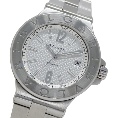 寶格麗 (Bulgari) BVLGARI 男士腕錶，Diagono Date，自動上鍊，不鏽鋼 (SS)，DG40S，銀色，拋光