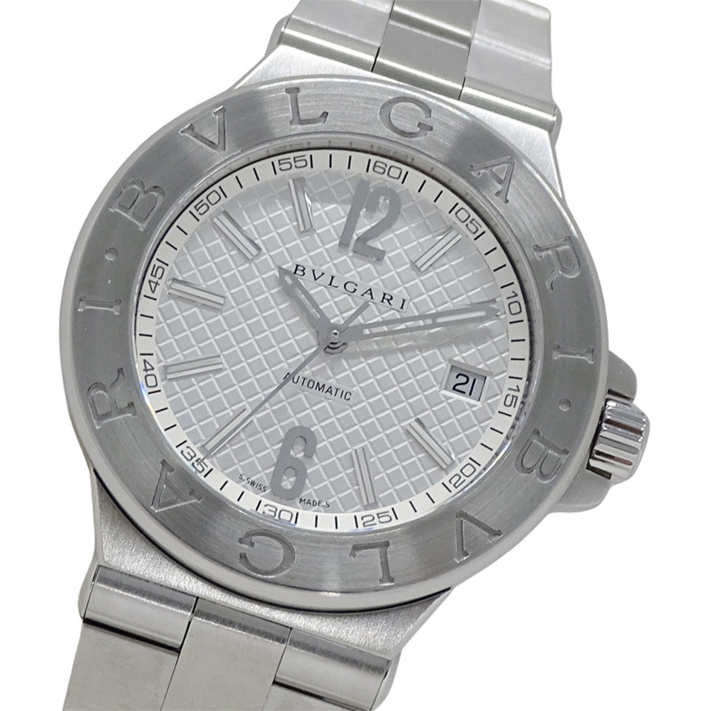 寶格麗 (Bulgari) BVLGARI 男士腕錶，Diagono Date，自動上鍊，不鏽鋼 (SS)，DG40S，銀色，拋光-0