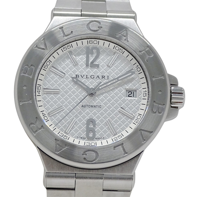 寶格麗 (Bulgari) BVLGARI 男士腕錶，Diagono Date，自動上鍊，不鏽鋼 (SS)，DG40S，銀色，拋光-1