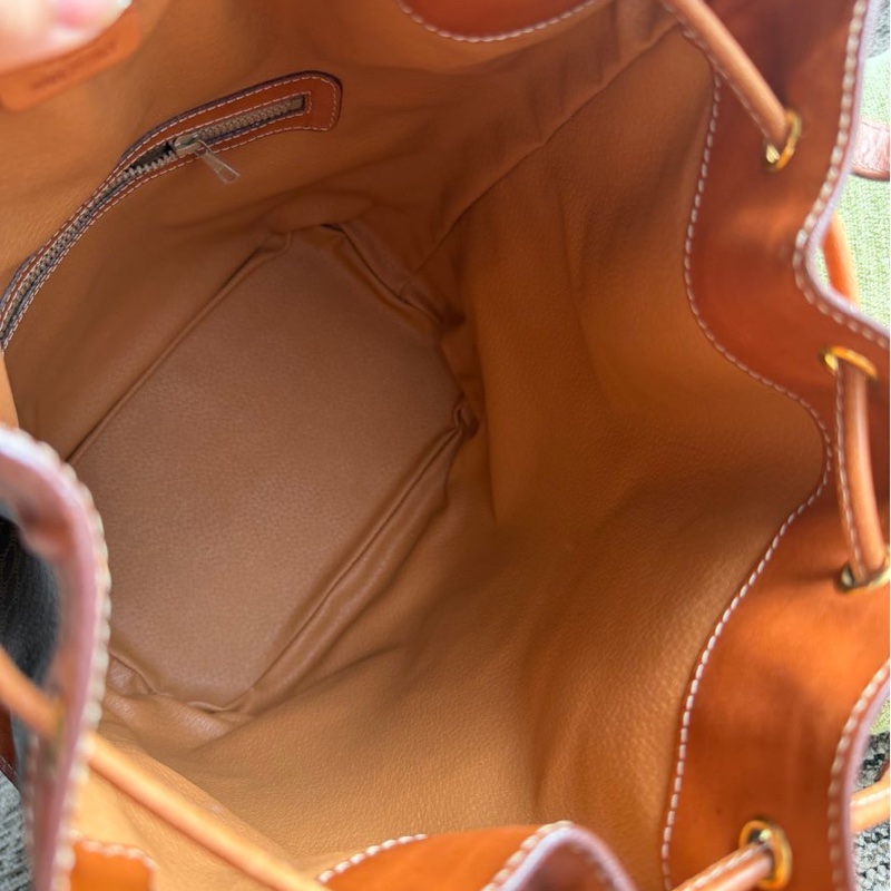 思琳 賽林 老花 水桶包 斜挎包 斜背包 側背包 中古孤品 Celine Macadam bucket bag 啡色老花 水桶袋 凱旋門-10