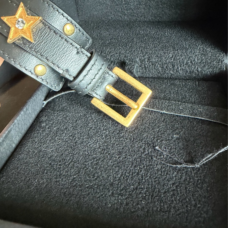 范思哲  黑色 黑色皮革 美杜莎頭  V牛仔風雙環繞手鐲  手環 versace black bracelet-13