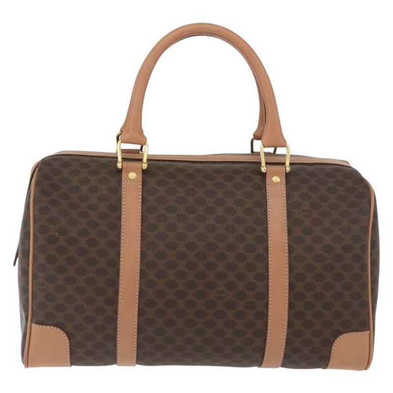 【日本直送】CELINE Macadam帆布手提包 PVC皮革 棕色金色 正品 YKZ161A-1