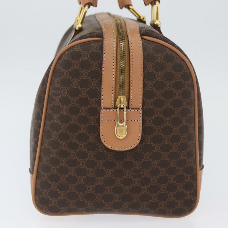 【日本直送】CELINE Macadam帆布手提包 PVC皮革 棕色金色 正品 YKZ161A-3