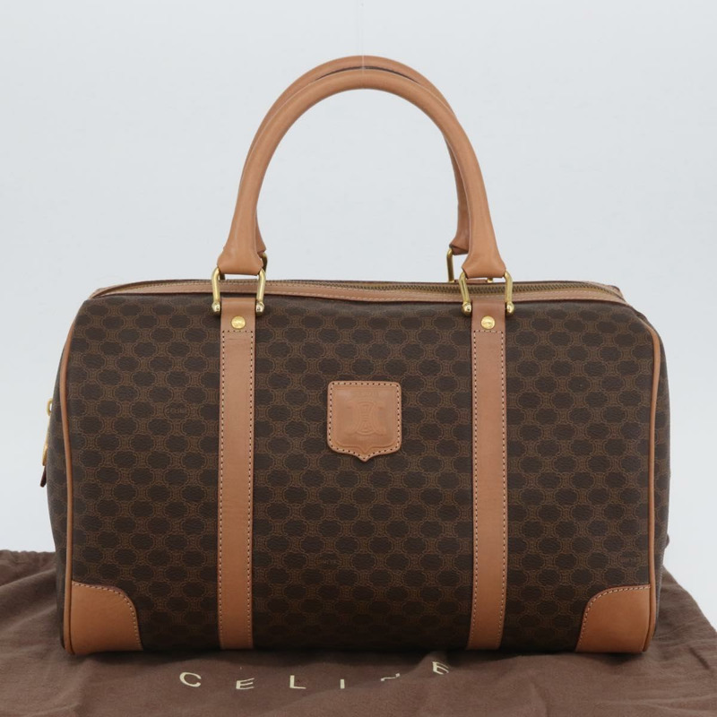 【日本直送】CELINE Macadam帆布手提包 PVC皮革 棕色金色 正品 YKZ161A-11