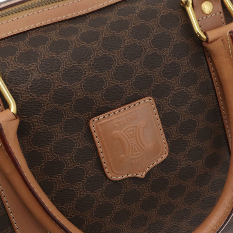 【日本直送】CELINE Macadam帆布手提包 PVC皮革 棕色金色 正品 YKZ161A-17