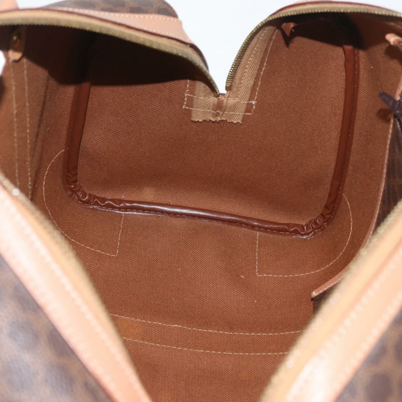 【日本直送】CELINE Macadam帆布手提包 PVC皮革 棕色金色 正品 YKZ161A-19