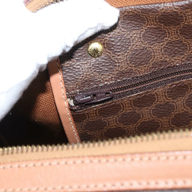 【日本直送】CELINE Macadam帆布手提包 PVC皮革 棕色金色 正品 YKZ161A-20