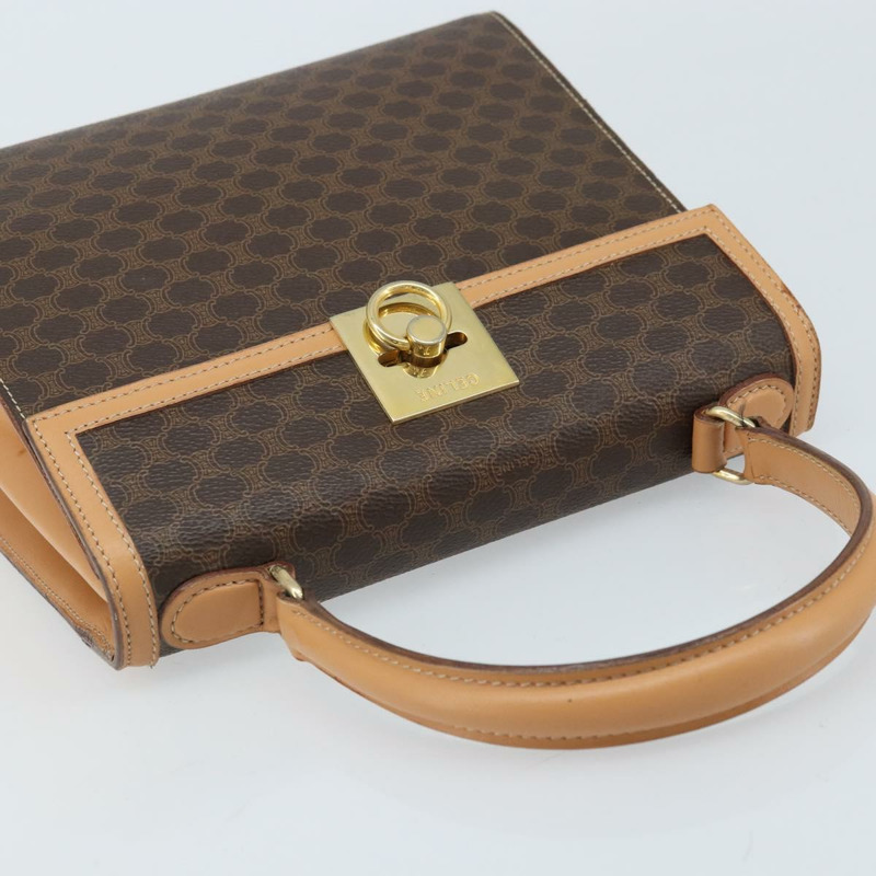 【日本直送】CELINE Macadam帆布手提包 PVC皮革 棕色金色 正品 AMZ142A-5