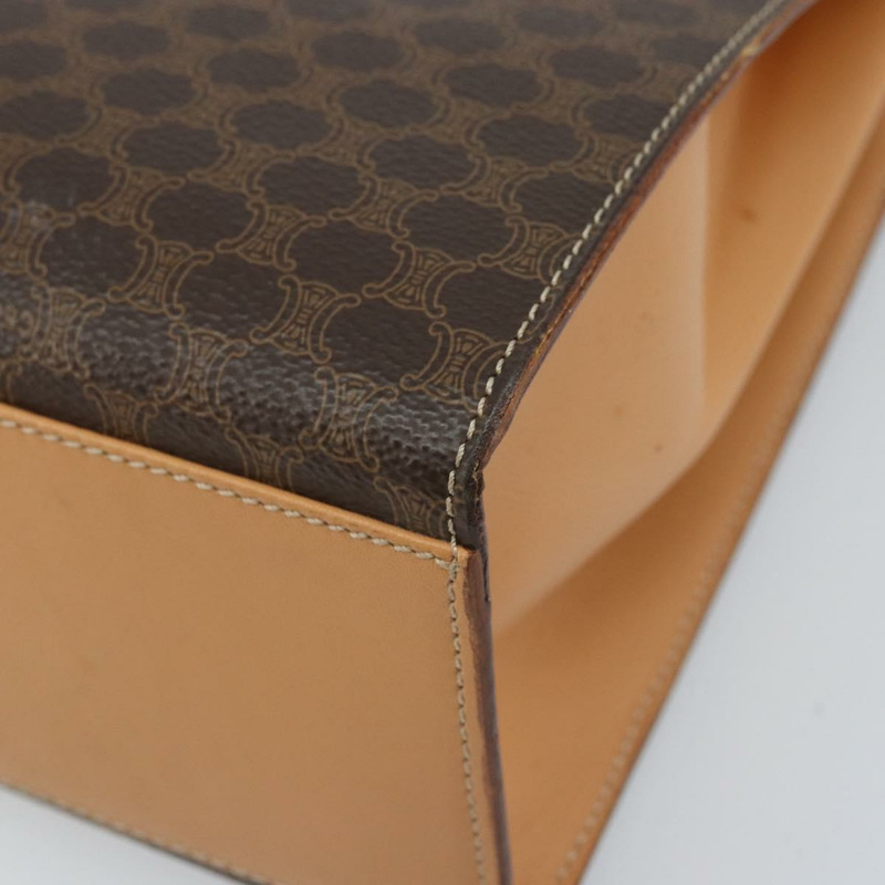 【日本直送】CELINE Macadam帆布手提包 PVC皮革 棕色金色 正品 AMZ142A-13