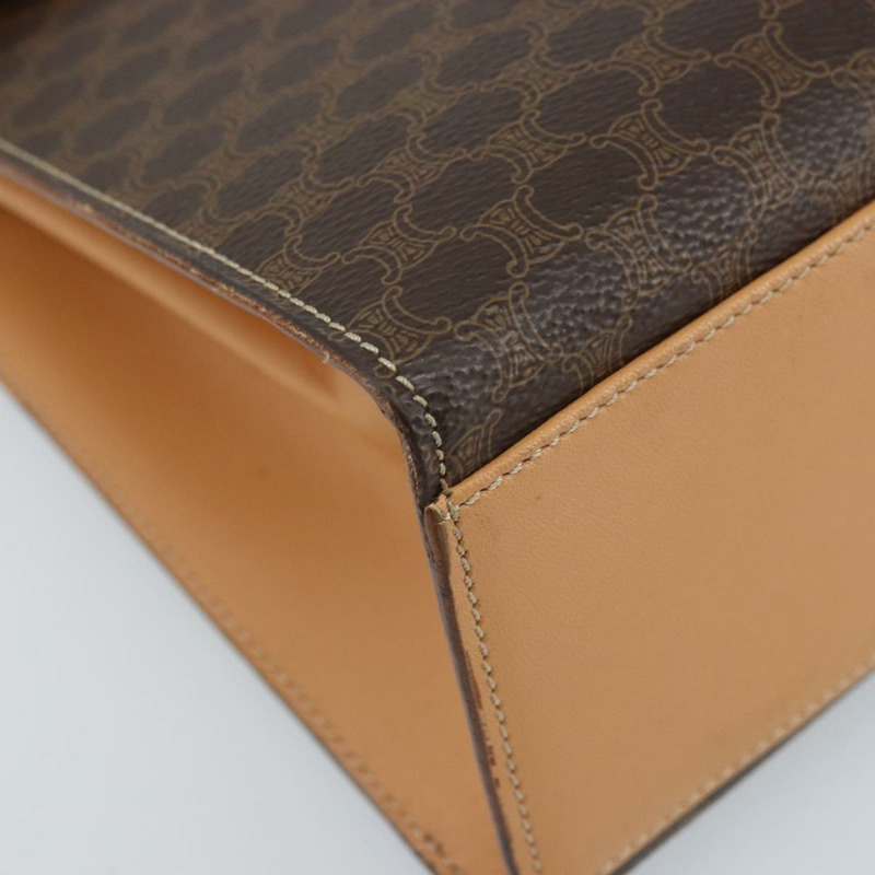 【日本直送】CELINE Macadam帆布手提包 PVC皮革 棕色金色 正品 AMZ142A-14