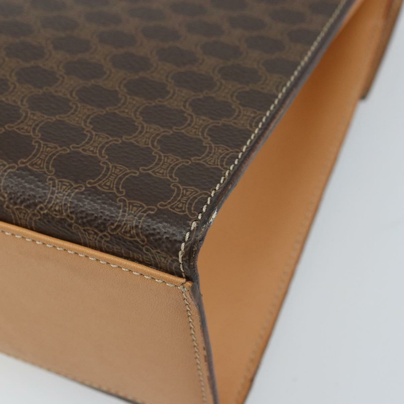 【日本直送】CELINE Macadam帆布手提包 PVC皮革 棕色金色 正品 AMZ142A-15