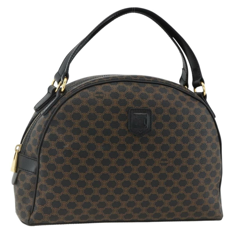 【日本直送】CELINE Macadam帆布手提包 PVC皮革 黑色金色 正品 AMZ525A-0