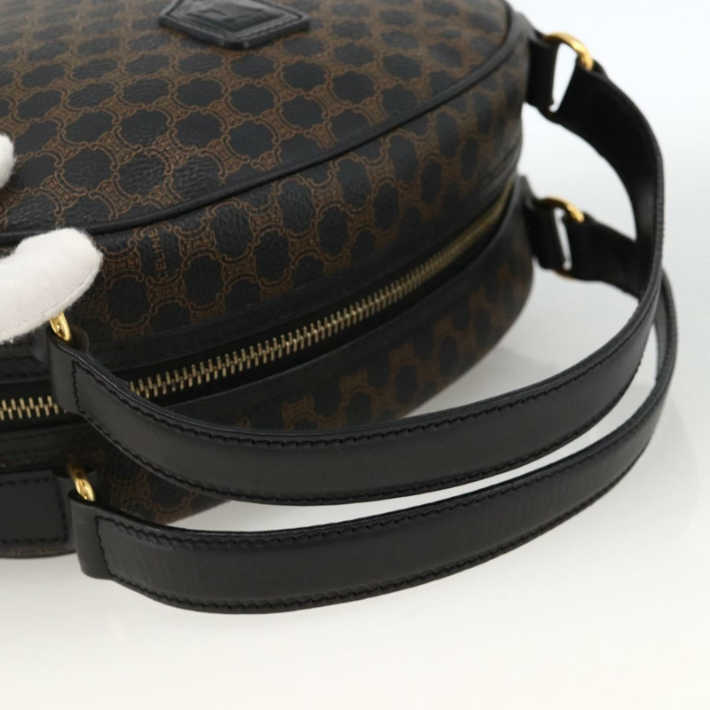 【日本直送】CELINE Macadam帆布手提包 PVC皮革 黑色金色 正品 AMZ525A-6