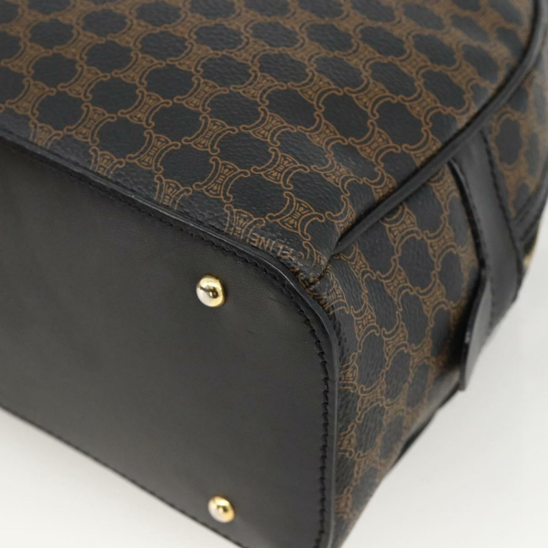 【日本直送】CELINE Macadam帆布手提包 PVC皮革 黑色金色 正品 AMZ525A-8