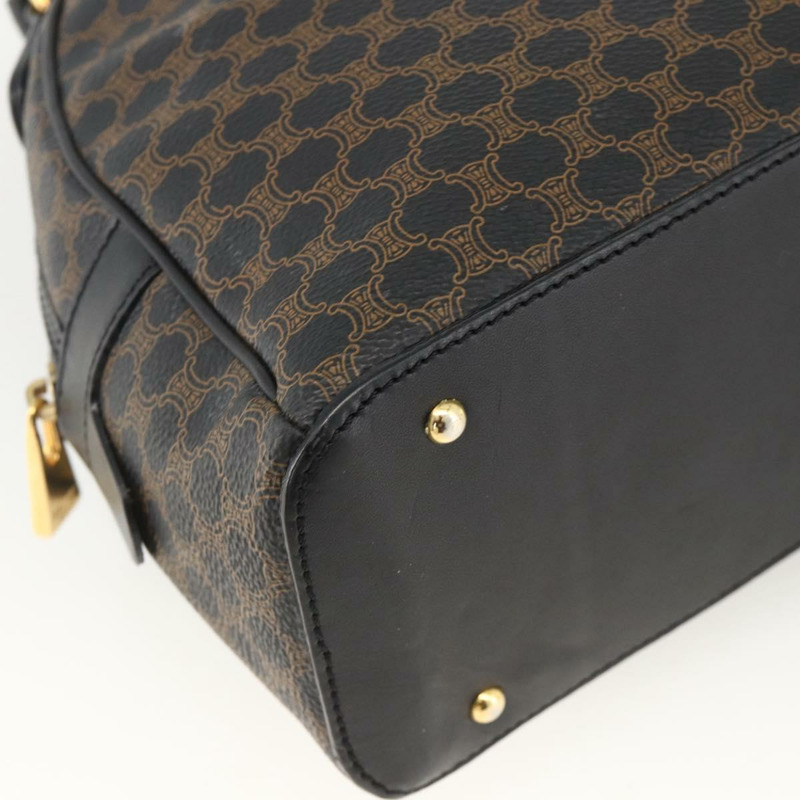 【日本直送】CELINE Macadam帆布手提包 PVC皮革 黑色金色 正品 AMZ525A-13