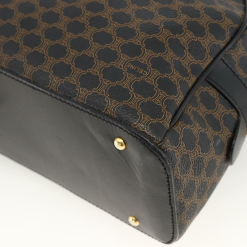 【日本直送】CELINE Macadam帆布手提包 PVC皮革 黑色金色 正品 AMZ525A-14