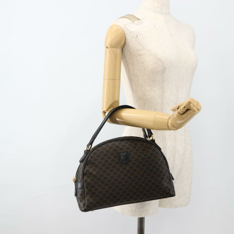 【日本直送】CELINE Macadam帆布手提包 PVC皮革 黑色金色 正品 AMZ525A-21