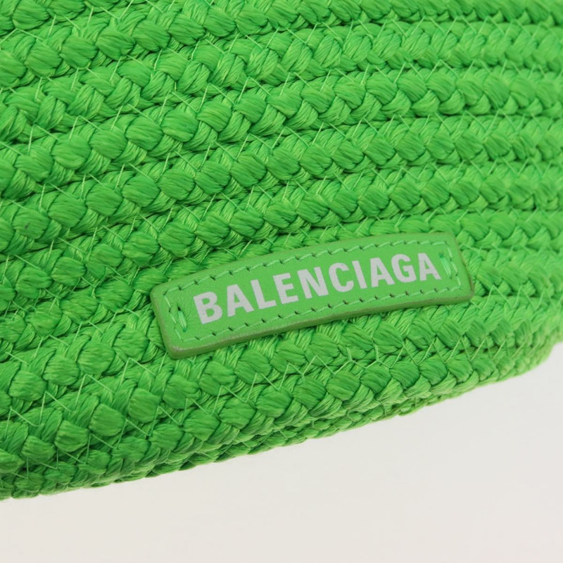 【日本直送】BALENCIAGA ibiza 小號尼龍手提包 2way 綠色銀色 695612 正品 YKZ737A-18