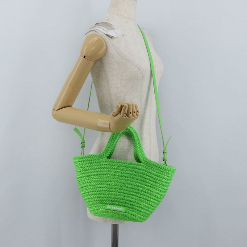【日本直送】BALENCIAGA ibiza 小號尼龍手提包 2way 綠色銀色 695612 正品 YKZ737A-24