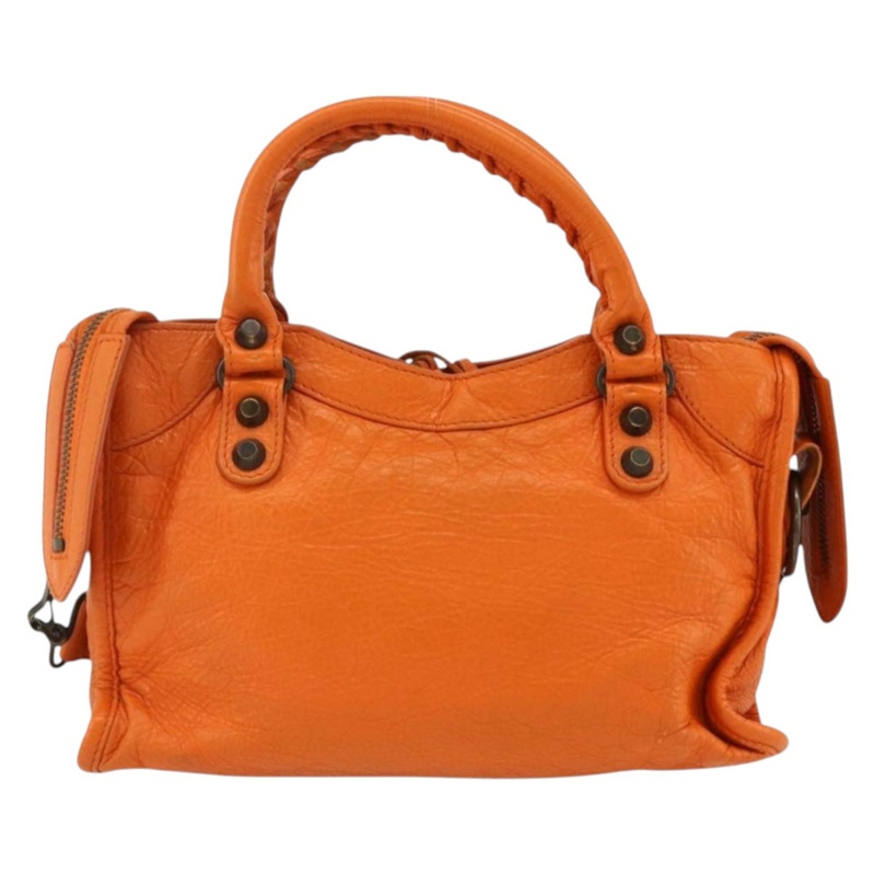 【日本直送】BALENCIAGA LuCity 手提包 皮革 2way 橙色 300295 正品 ka3266M-1