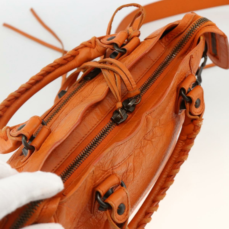 【日本直送】BALENCIAGA LuCity 手提包 皮革 2way 橙色 300295 正品 ka3266M-5