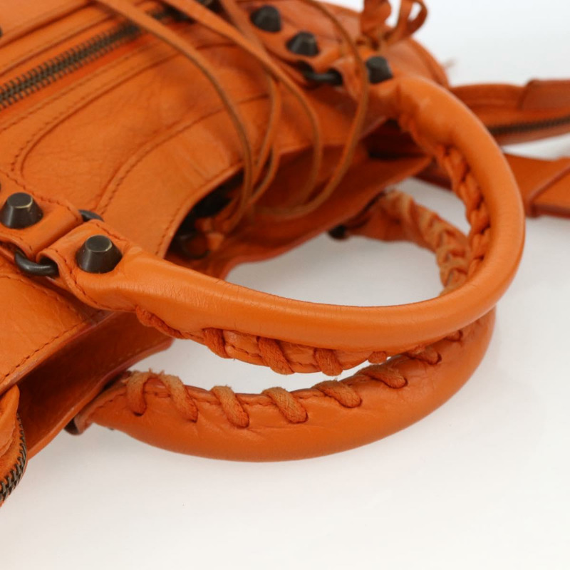 【日本直送】BALENCIAGA LuCity 手提包 皮革 2way 橙色 300295 正品 ka3266M-6