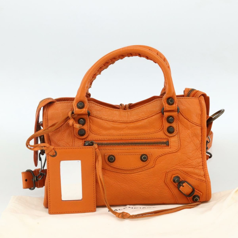 【日本直送】BALENCIAGA LuCity 手提包 皮革 2way 橙色 300295 正品 ka3266M-11